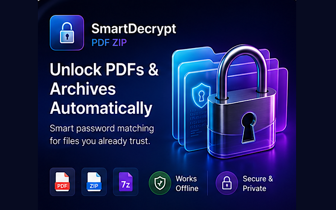 SmartDecrypt — unlock PDFs and archives automatically